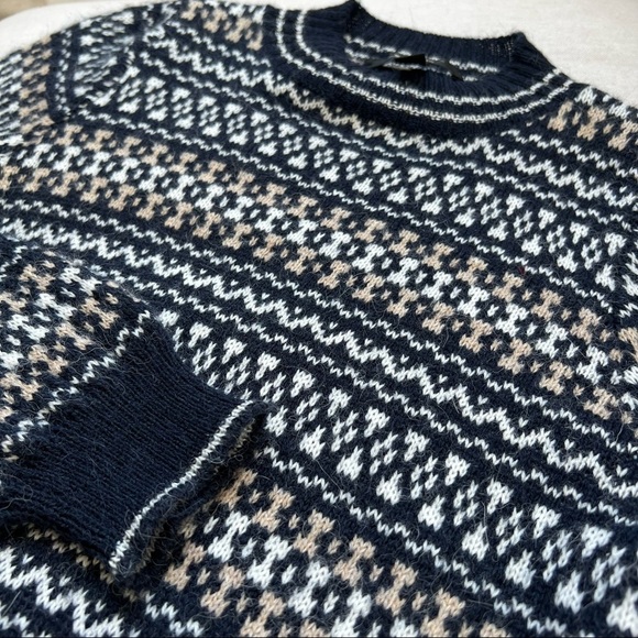 Max Mara Weekend Intarsia Knit Crew Neck Crop Sweater - Picture 5 of 5